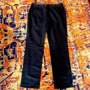 NWT Lacoste Women's Flat Front Straight Chino Pants HF2046 Black Noir 40 (US 8)
